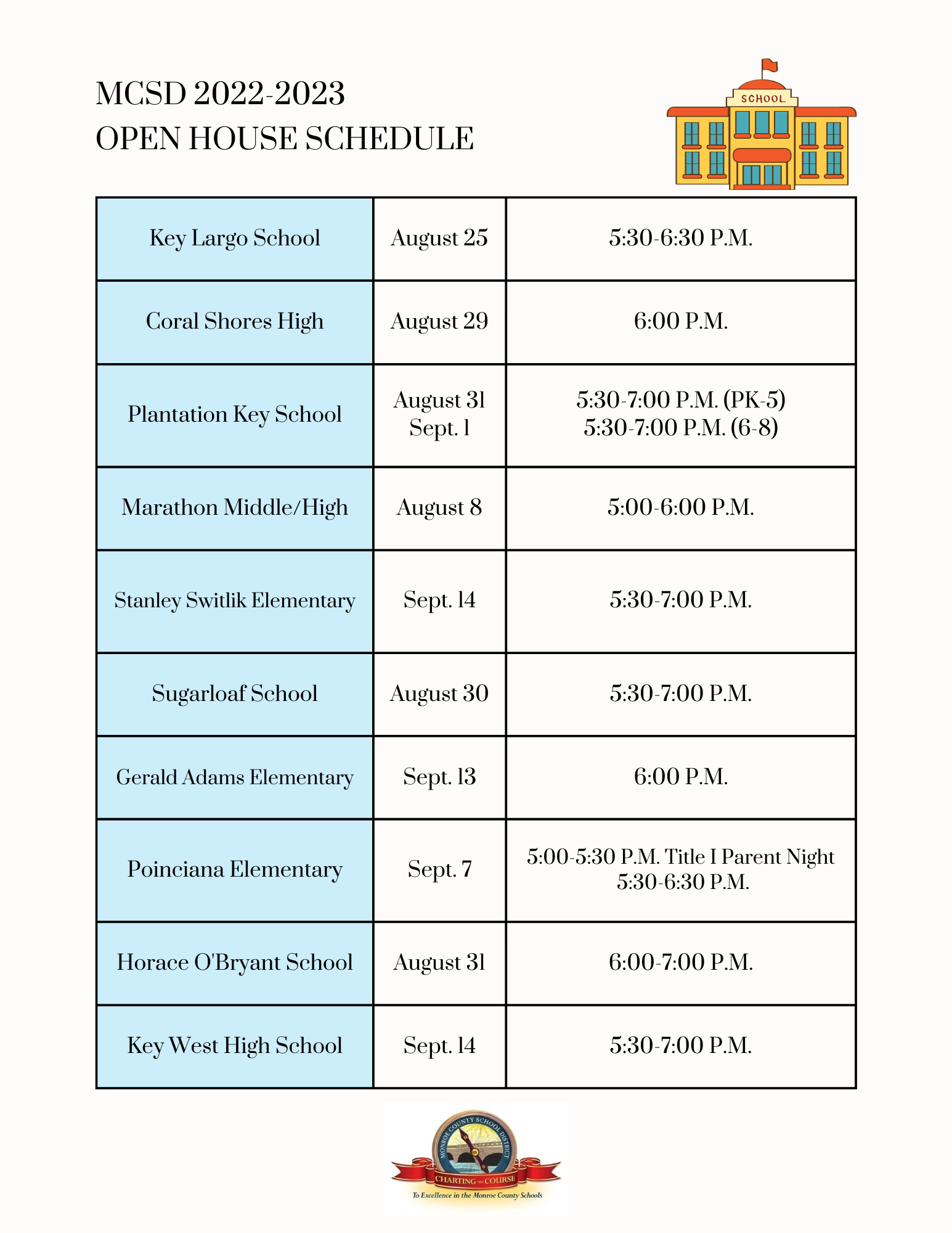 Upcoming Open House Events